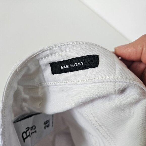 R13 Mid Rise Boy Skinny Jeans -  White SZ 26 Designer Luxury Denim Italy - Picture 12 of 12